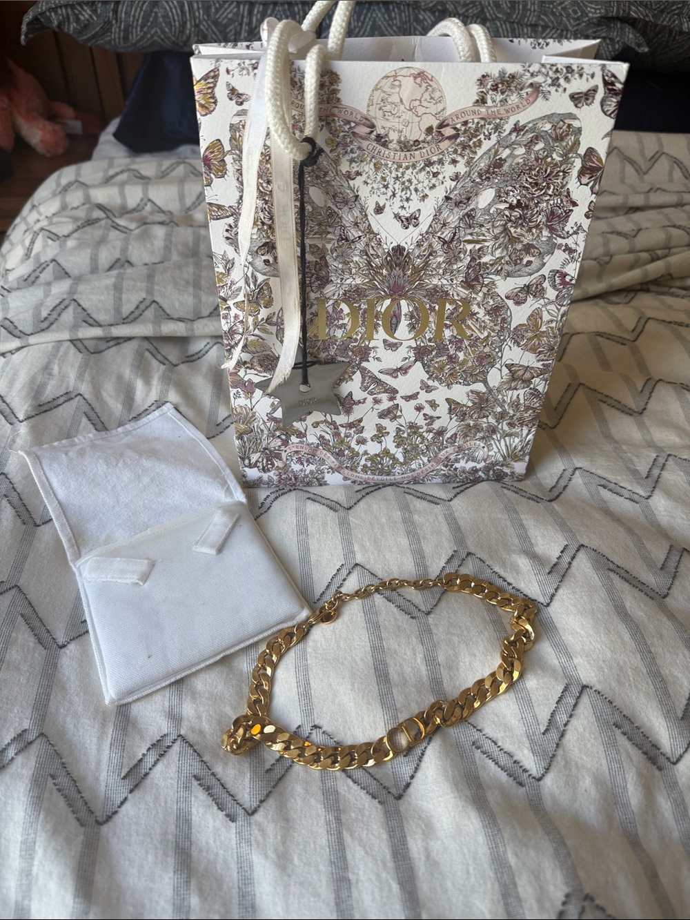CHRISTIAN DIOR Danseuse Etoile Chain Choker Necklace Gold - Picture 14 of 17